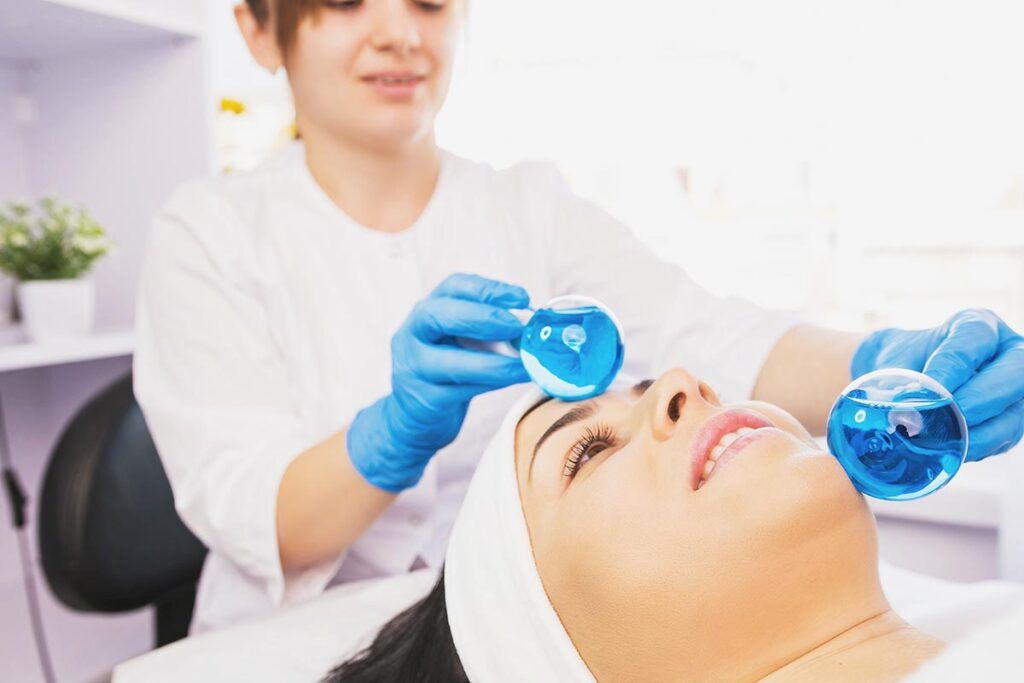 LED Light Therapy and Cold Globe Facials